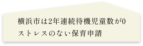 横浜市は2年連続待機児童数が0 ストレスのない保育申請