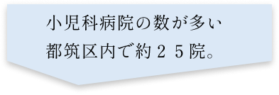 小児科病院の数が多い都筑区内で約25院。