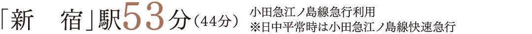 「新　宿」駅53分（44分）