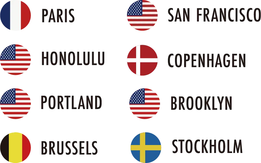 PARIS SAN FRANCISCO HONOLULU COPENHAGEN PORTLAND BROOKLYN BRUSSELS STOCKHOLM